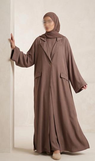 Lyocell Abaya Awdal Set - PLUM