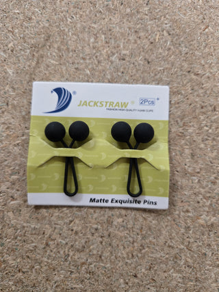 Matte zwarte hijabclips, set van 2 pinnen op kaart