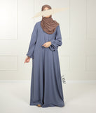 Abaya Puff A-Line Arrzha Stretch - Bleu Jean
