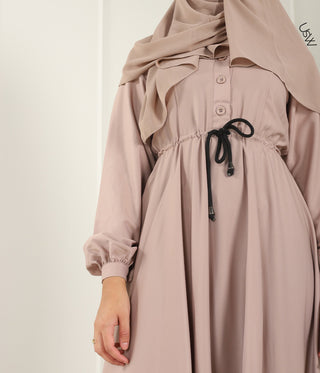 Abaya Maleekah Crepe Royale - التبغ