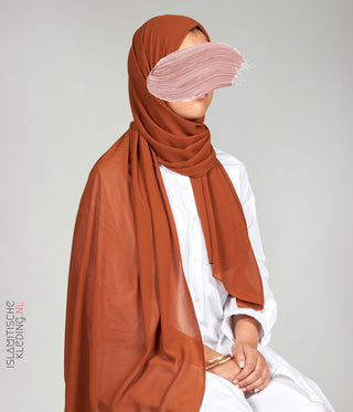 Chiffon Crepe tørklæde - Kanel