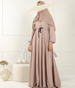 Abaya Maleekah Crepe Royale - التبغ