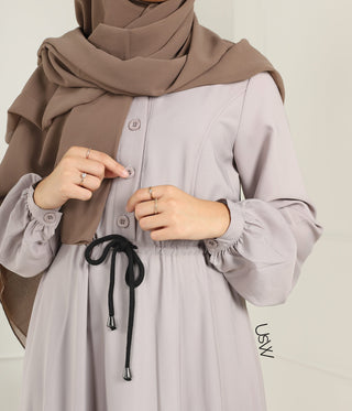 Abaya Maleekah Aaliia - Cream Grey