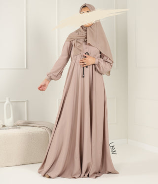 Abaya Maleekah Crepe Royale - التبغ