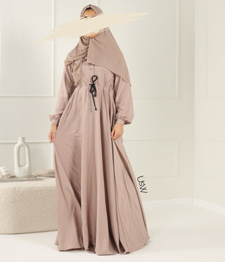 Abaya Maleekah Crepe Royale - التبغ