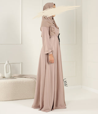 Abaya Maleekah Crepe Royale - التبغ