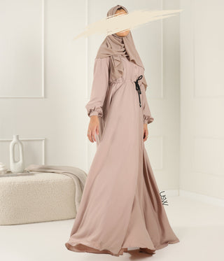 Abaya Maleekah Crepe Royale - التبغ