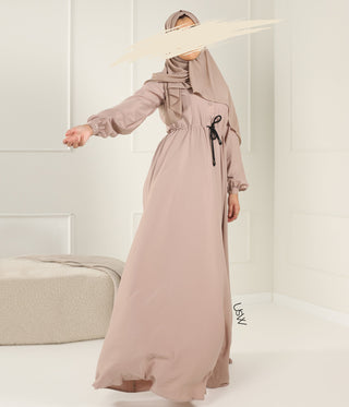 Abaya Maleekah Crepe Royale - التبغ