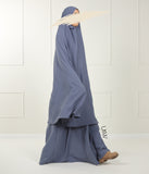 Abaya Puff A-Linie Arrzha Stretch – Bleu Jean