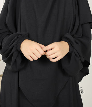 A-line PUFF Abaya Jazz - UsW - Noir