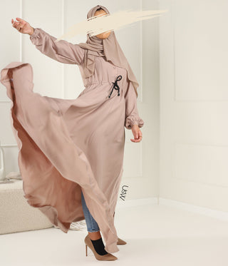 Abaya Maleekah Crepe Royale - التبغ