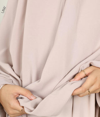 Heup Khimar Stretch Arrzha - Grey Cream