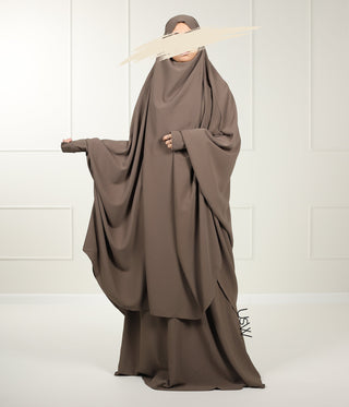 2-Piece TIE BACK TAYMA Jilbab - Desert Taupe