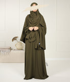 A-line Abaya Jazz (Option: XXL Hijab) - Dark Olive