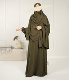 A-line Abaya Jazz (Option: XXL Hijab) - Dark Olive
