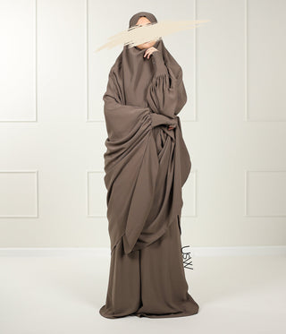 2-Piece TIE BACK TAYMA Jilbab - Desert Taupe