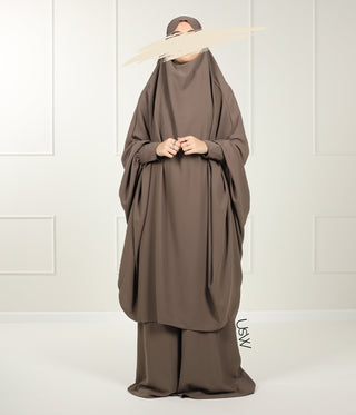 2-Piece TIE BACK TAYMA Jilbab - Desert Taupe