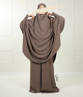 2-Piece TIE BACK TAYMA Jilbab - Desert Taupe