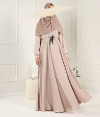 Abaya Maleekah Crepe Royale - التبغ