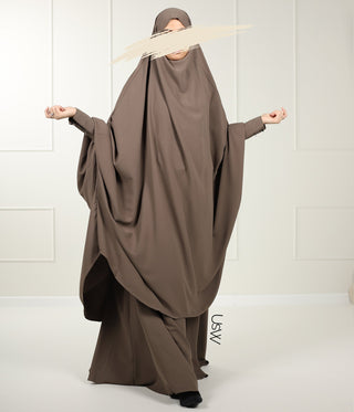 2-Piece TIE BACK TAYMA Jilbab - Desert Taupe