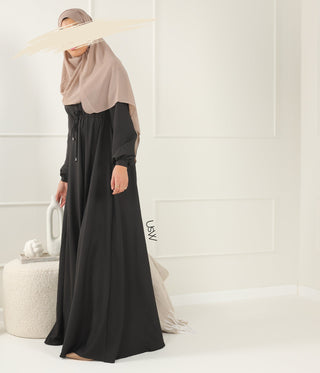 Abaya Maleekah Crepe Royale - التبغ