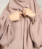 A-line Abaya Jazz (Option: XXL Hijab) - Smokey Sand