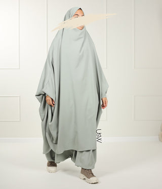 2-Piece TIE BACK TAYMA Jilbab - Pastel Green