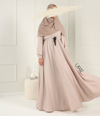 Abaya Maleekah Crepe Royale - التبغ