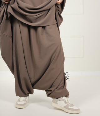 2-Piece TIE BACK TAYMA Jilbab - Desert Taupe