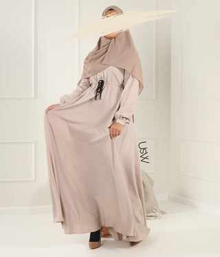 Abaya Maleekah Crepe Royale - التبغ