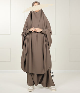 2-Piece TIE BACK TAYMA Jilbab - Desert Taupe