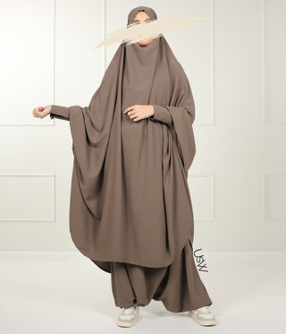 2-Piece TIE BACK TAYMA Jilbab - Desert Taupe