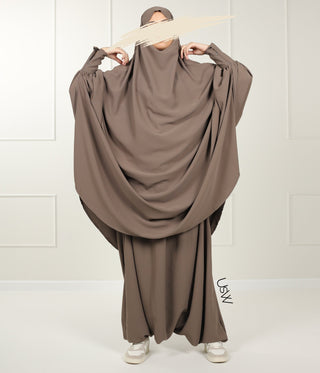 2-Piece TIE BACK TAYMA Jilbab - Desert Taupe