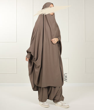 2-Piece TIE BACK TAYMA Jilbab - Desert Taupe