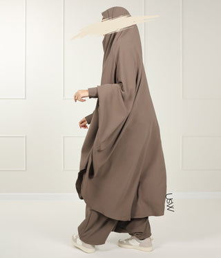 2-Piece TIE BACK TAYMA Jilbab - Desert Taupe