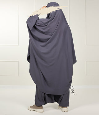 Jilbab TIE BACK TAYMA 2 Pièces - Gris Nuit