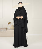 Abaya Jazz A-linije (opcija: XXL hidžab) - crna