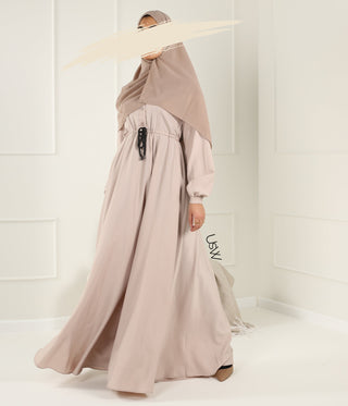 Abaya Maleekah Crepe Royale - التبغ