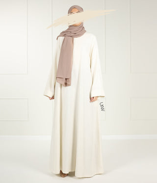 Classy Linnen Kimono Abaya Nara - Cream