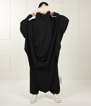 2-Piece TIE BACK TAYMA Jilbab - Zwart