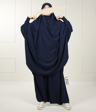 2-Piece TIE BACK TAYMA Jilbab - Navy