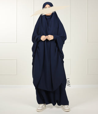 2-Piece TIE BACK TAYMA Jilbab - Navy