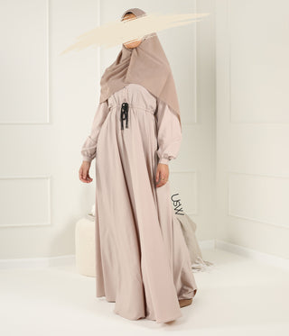 Abaya Maleekah Crepe Royale - التبغ