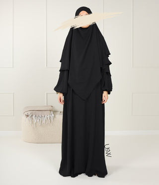 A-line PUFF Abaya Jazz - UsW - Noir