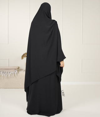 A-lijn Abaya Jazz (Option: XXL Hijaab) - Black