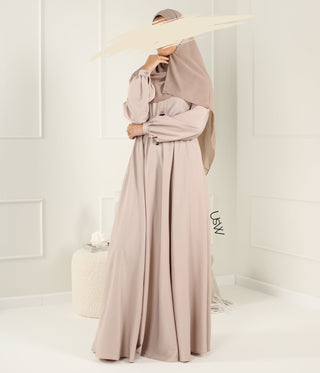 Abaya Maleekah Crepe Royale - التبغ