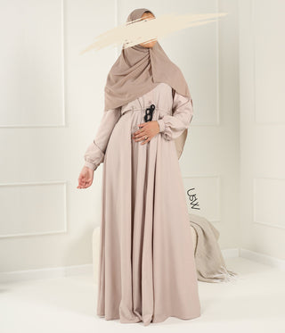 Abaya Maleekah Crepe Royale - التبغ