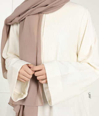 Classy Linnen Kimono Abaya Nara - Cream