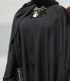 Farasha Open Style Pearl Stretch - Black (فستان شريحة Exced)