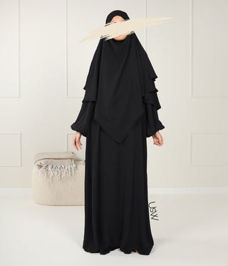 A-line PUFF Abaya Jazz - UsW - Noir